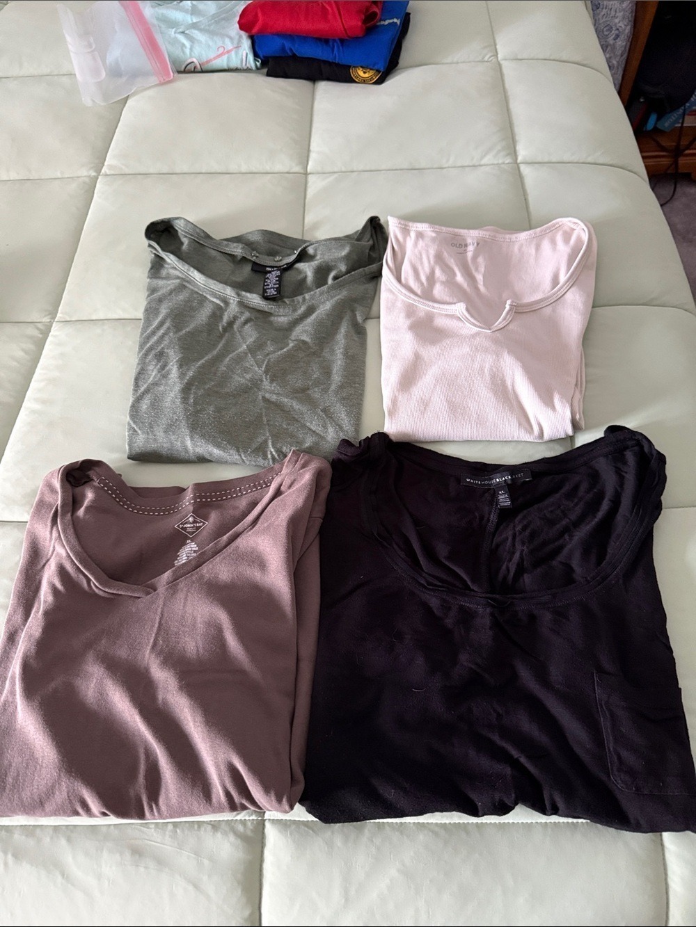 Four Women’s Basic Tee Lot - Olive, Blush, Mauve, Black *